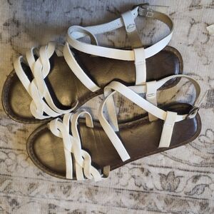 Elegant White Leather Sandals